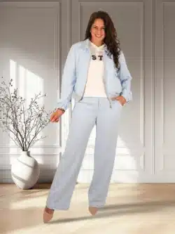 Lichtblauwe travelstof pantalon van Triple Nine