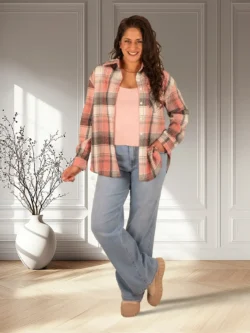 Mid blue high waist straight jeans van Norfy