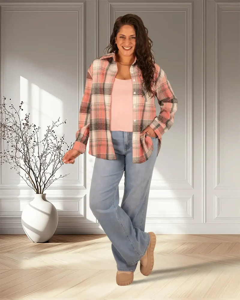 Mid blue high waist straight jeans van Norfy