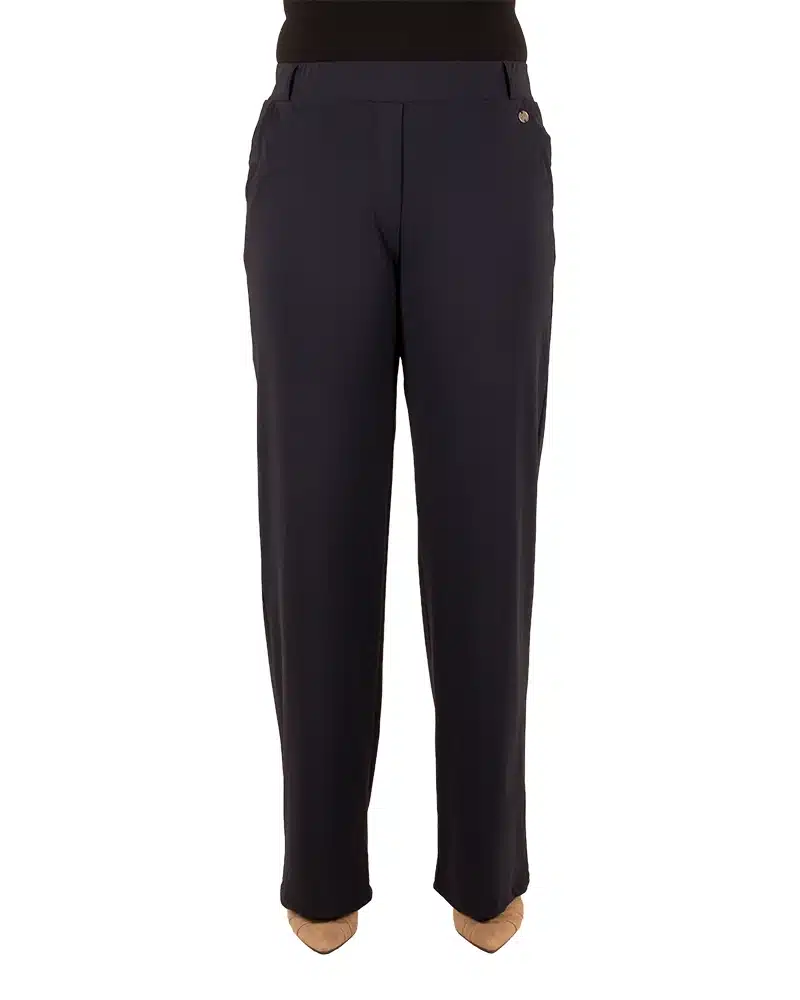 Donkerblauwe travelstof pantalon van Triple Nine - Afbeelding 4
