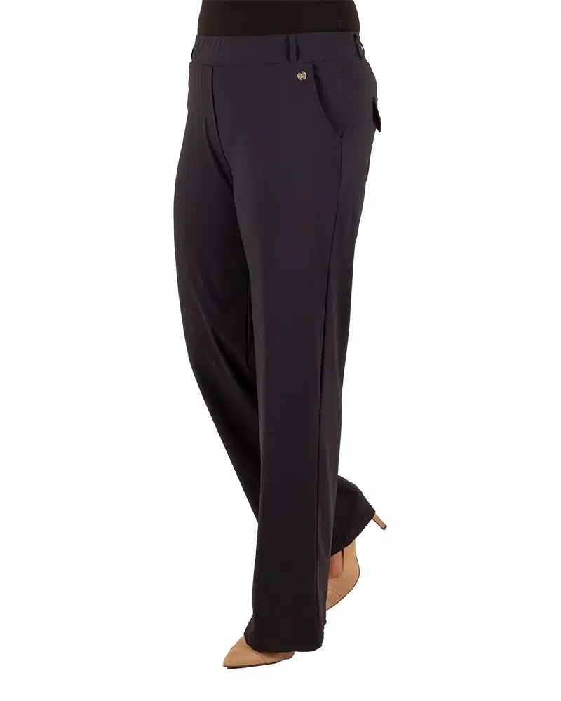 Donkerblauwe travelstof pantalon van Triple Nine - Afbeelding 2