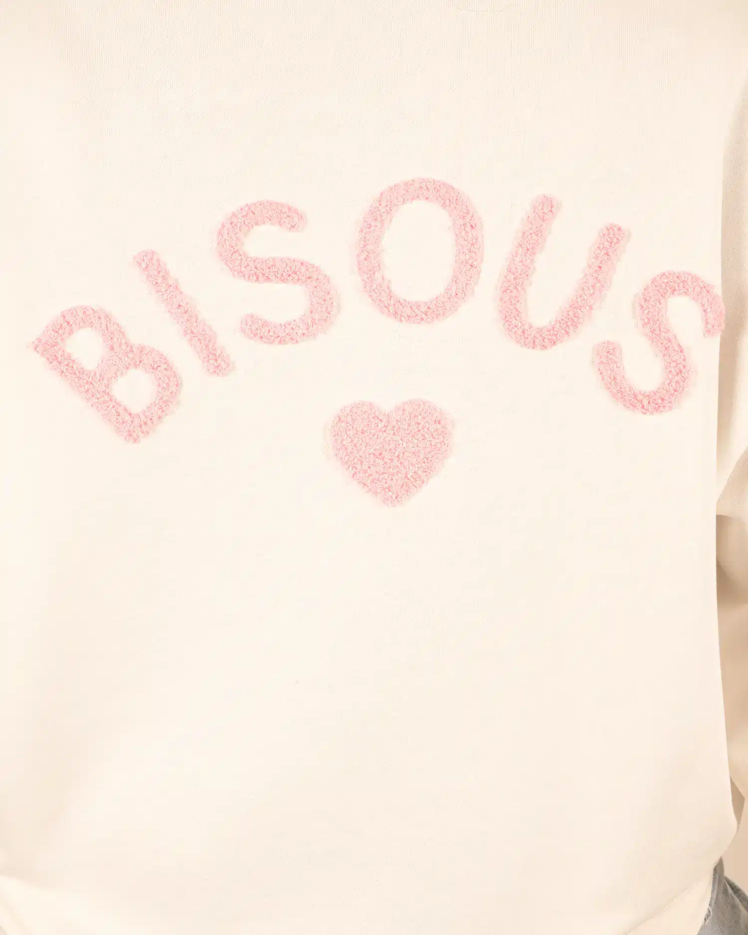 Ecru sweater "Bisous" van Mooij - Afbeelding 4