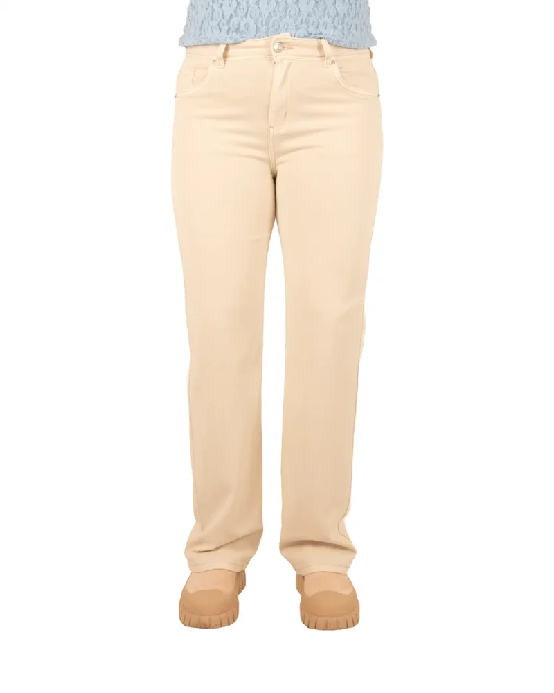 Lichtbeige high waist straight jeans van Norfy - Afbeelding 4