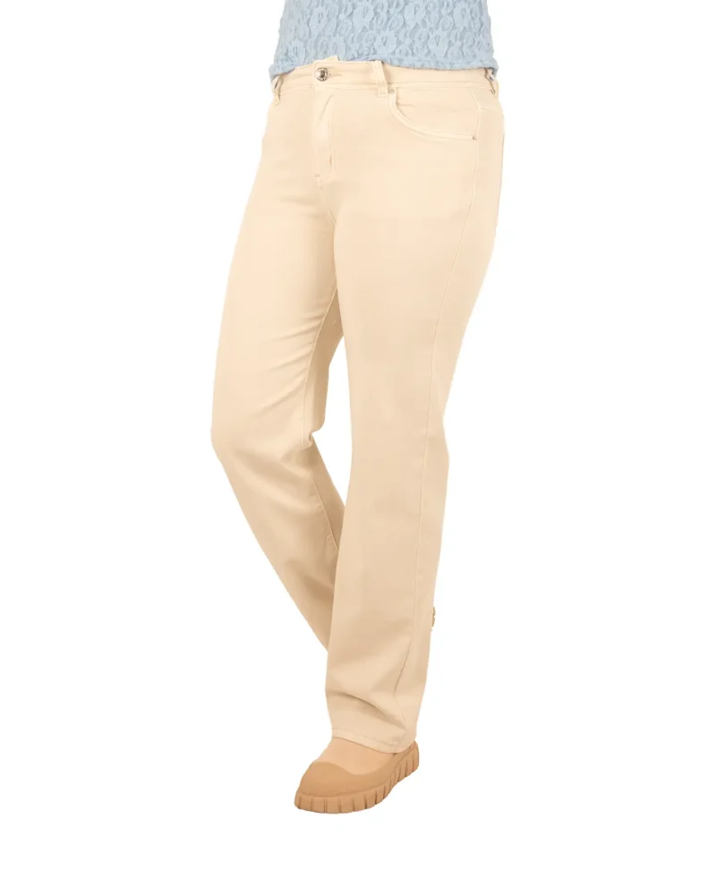 Lichtbeige high waist straight jeans van Norfy - Afbeelding 3