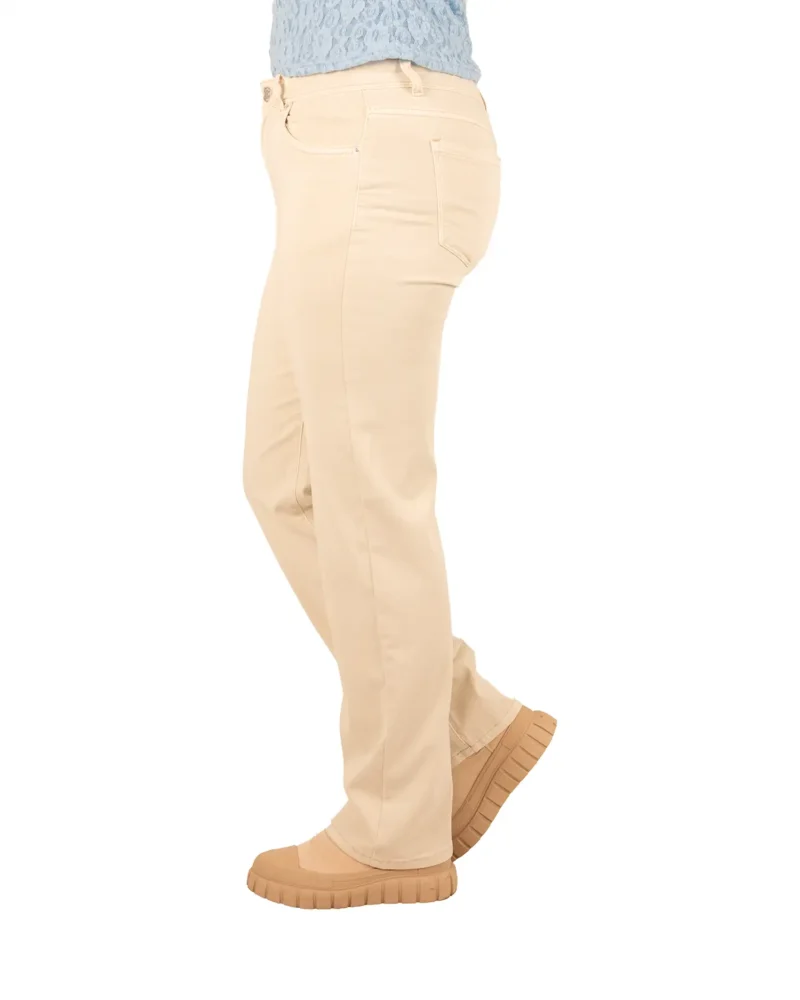Lichtbeige high waist straight jeans van Norfy - Afbeelding 2
