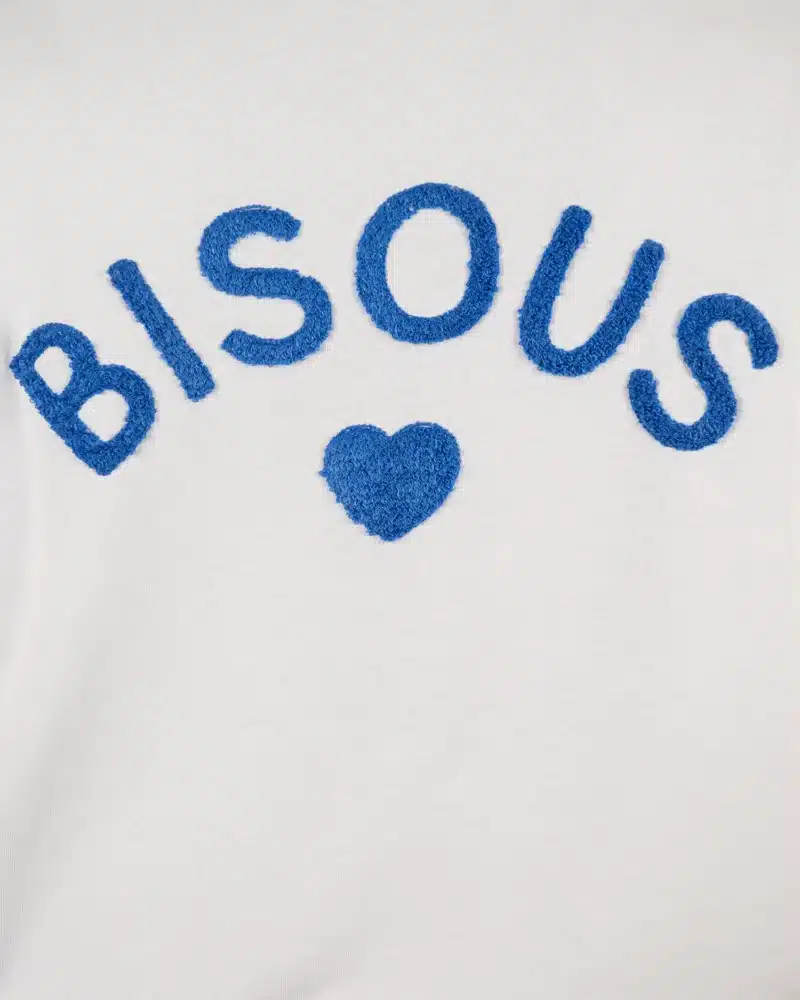 Lichtblauwe sweater "Bisous" van Mooij - Afbeelding 5