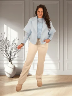 Lichtbeige high waist straight jeans van Norfy