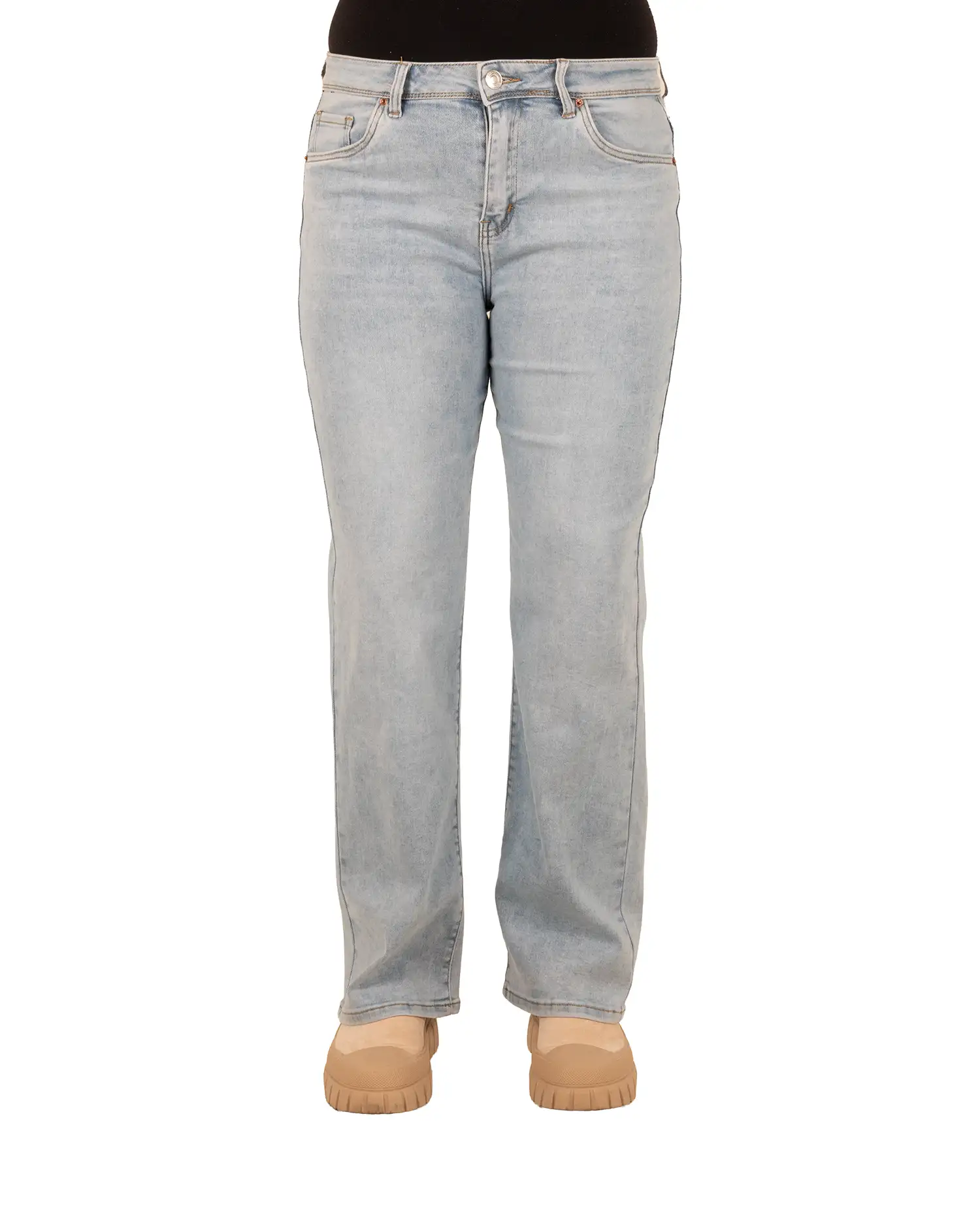 Light blue high waist straight jeans van Norfy - Afbeelding 4