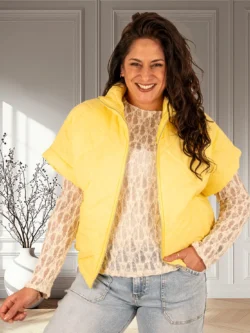 Gele bodywarmer met korte mouw van El-Vita