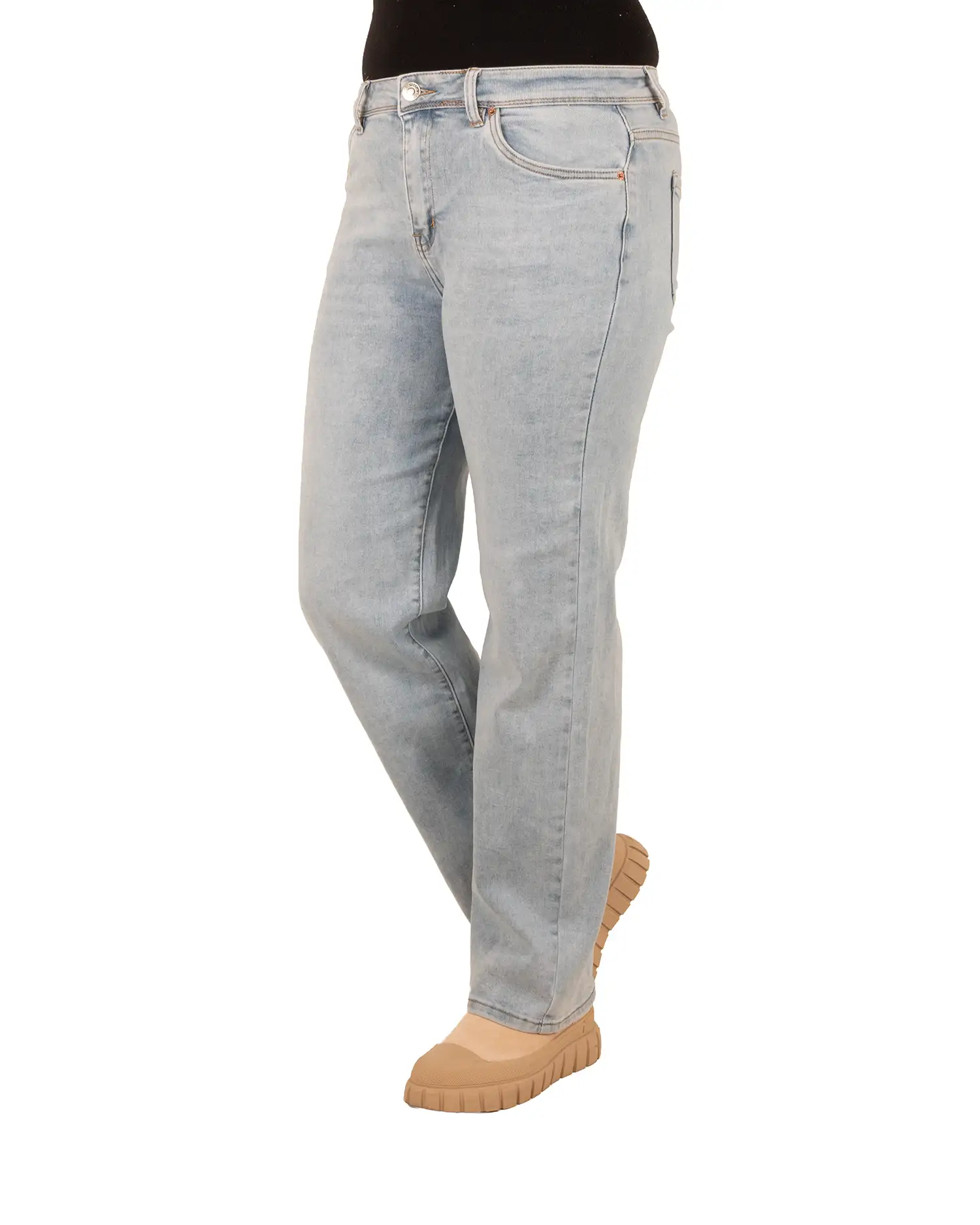Light blue high waist straight jeans van Norfy - Afbeelding 2