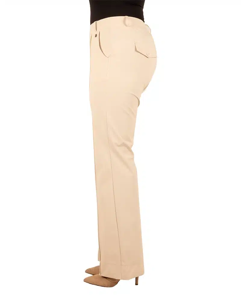 Lichtbeige travelstof pantalon met naad van Triple Nine - Afbeelding 4