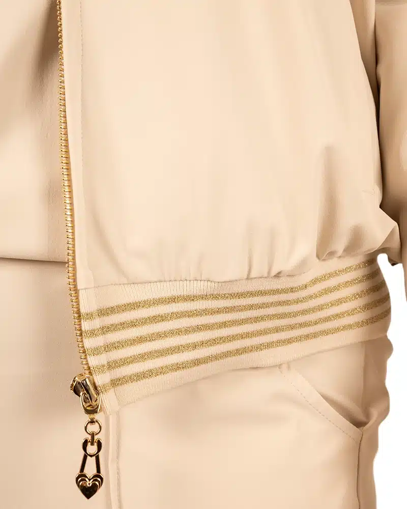 Lichtbeige bomberjack van Triple Nine - Afbeelding 5