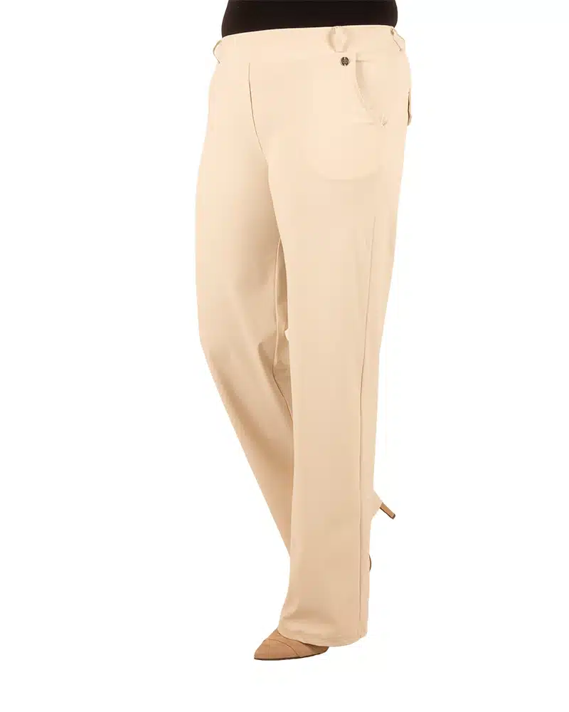 Lichtbeige travelstof pantalon van Triple Nine - Afbeelding 2