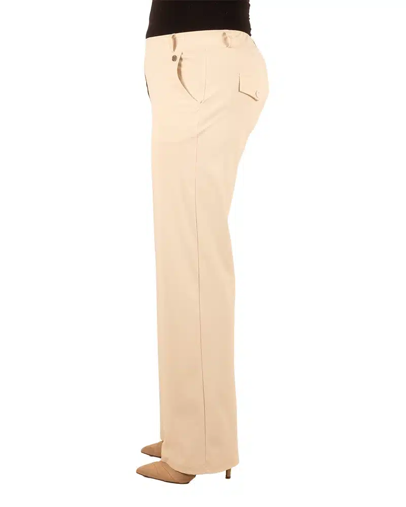 Lichtbeige travelstof pantalon van Triple Nine - Afbeelding 3