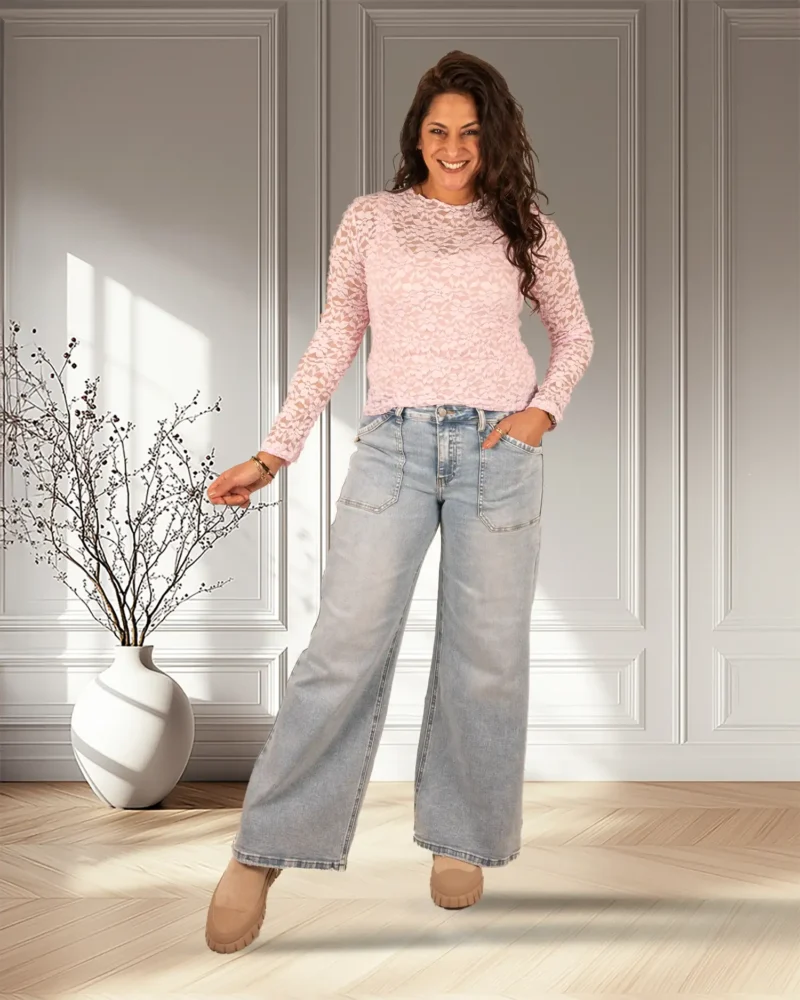 Roze kanten top van El-Vita - Afbeelding 3