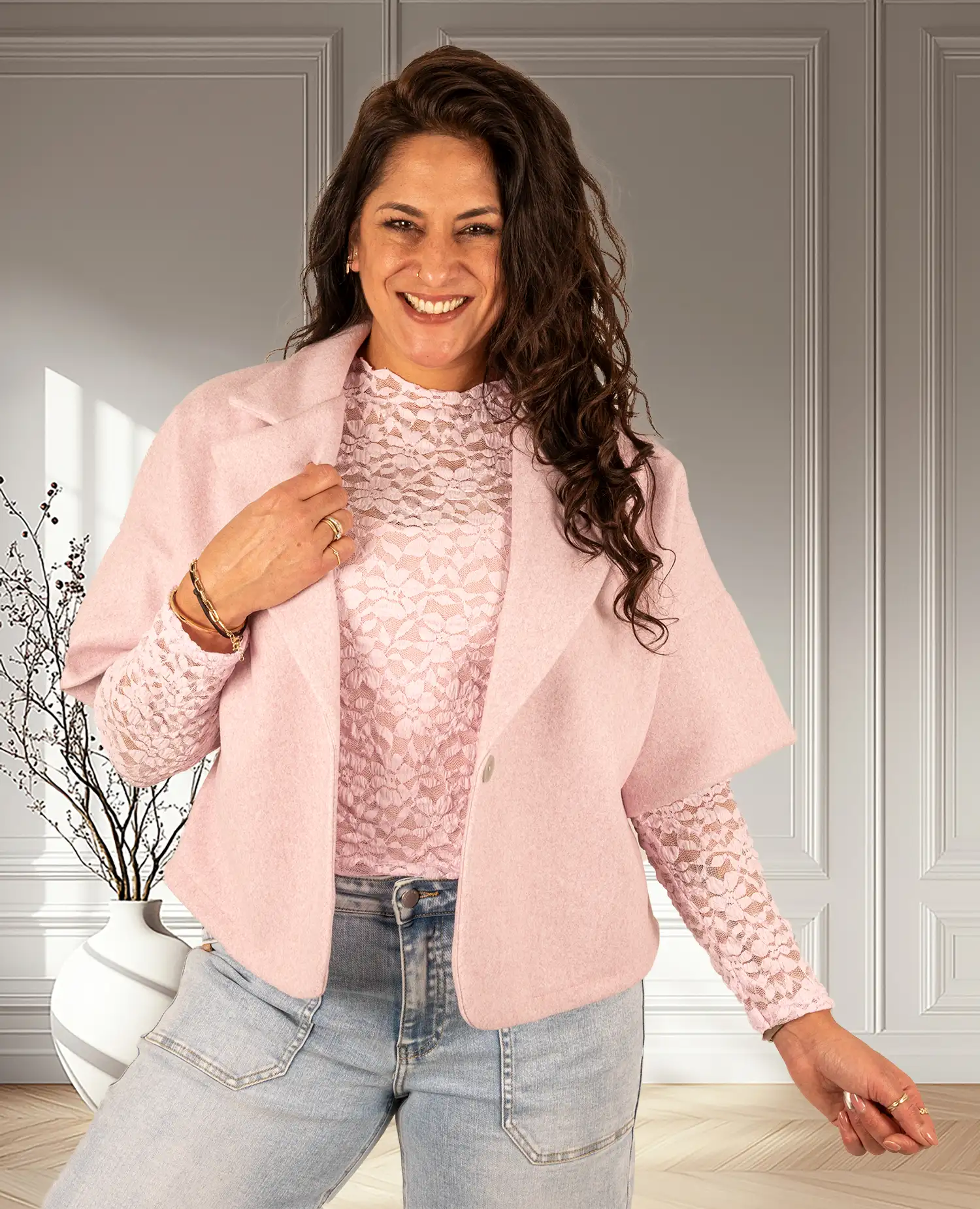 Roze kanten top van El-Vita - Afbeelding 2