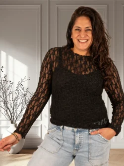 Zwarte kanten top van El-Vita