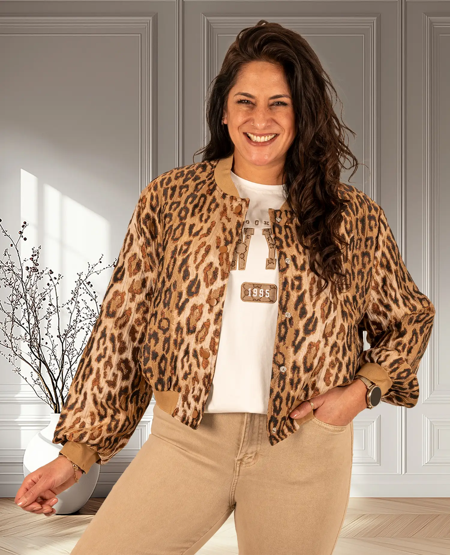 Panterprint bomberjack van Flamant Rose