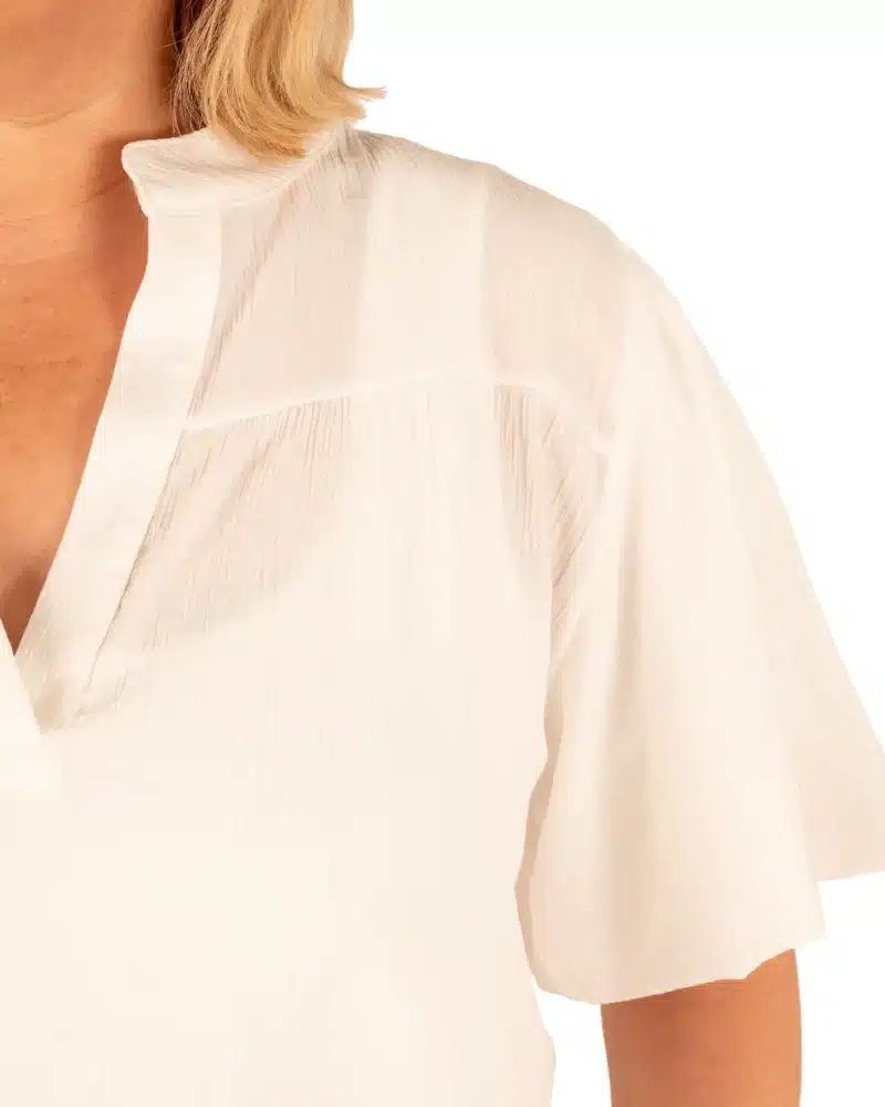 Off-white crinckle top ballonmouw - Afbeelding 4