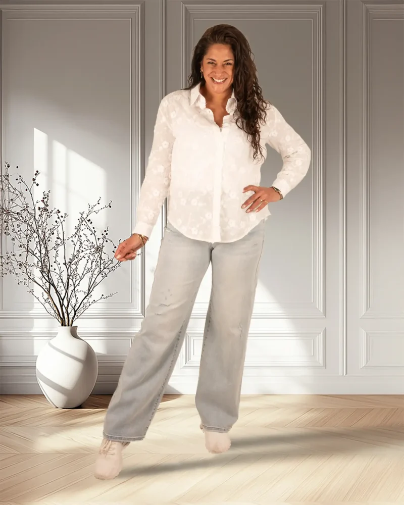 Light blue wide leg jeans damage van Hello Miss - Afbeelding 6