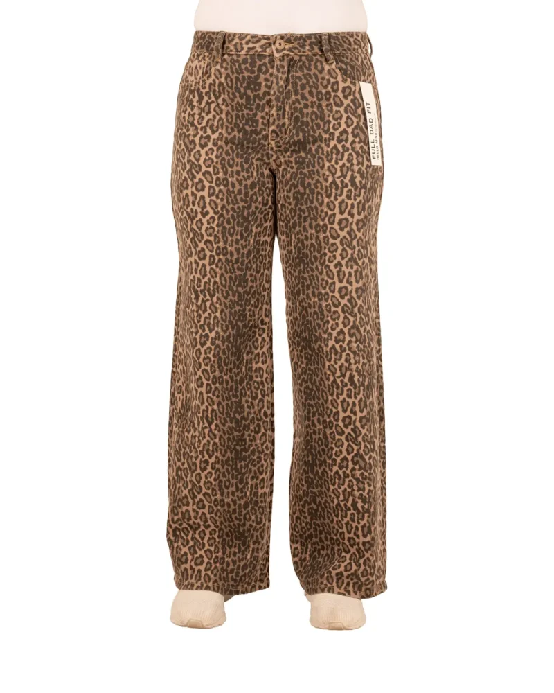 Panterprint full dad fit jeans van Hello Miss - Afbeelding 4