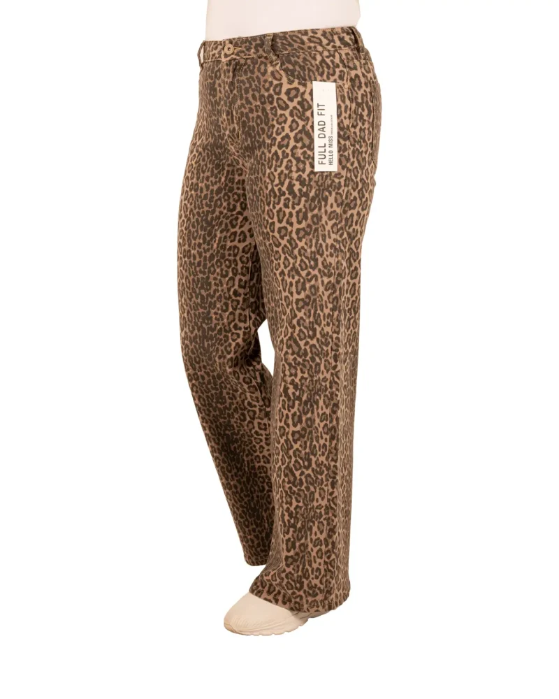 Panterprint full dad fit jeans van Hello Miss - Afbeelding 2