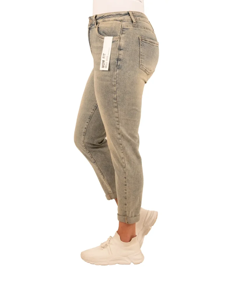 Dirty wash high waist mom jeans van Hello Miss - Afbeelding 4