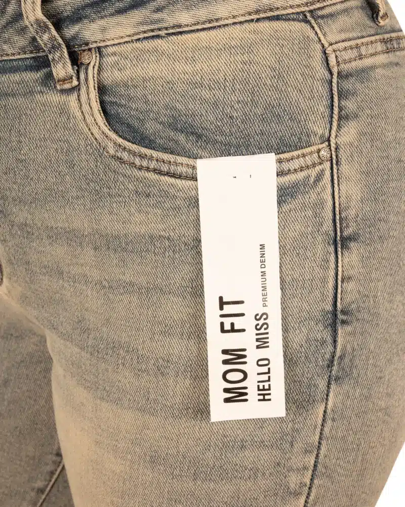 Dirty wash high waist mom jeans van Hello Miss - Afbeelding 7