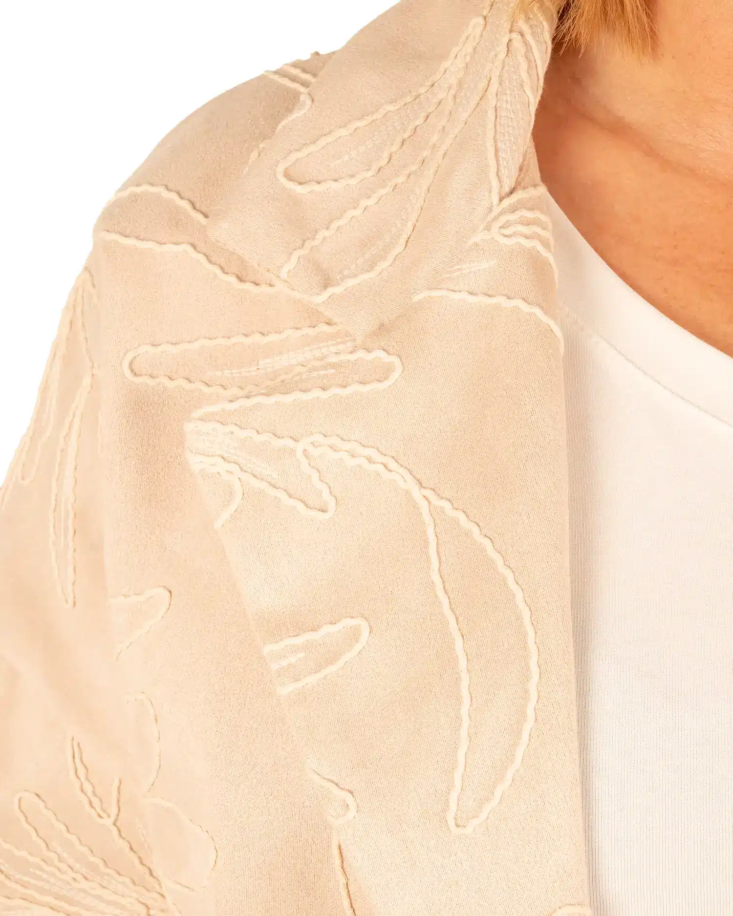 Lichtbeige blazerjasje met borduur - Afbeelding 5