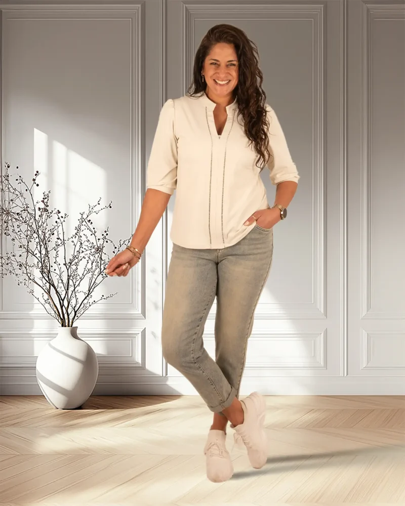 Dirty wash high waist mom jeans van Hello Miss - Afbeelding 5