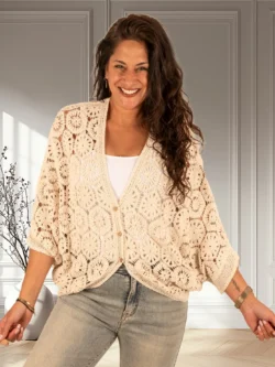Beige gehaakt vest van Perla Nera
