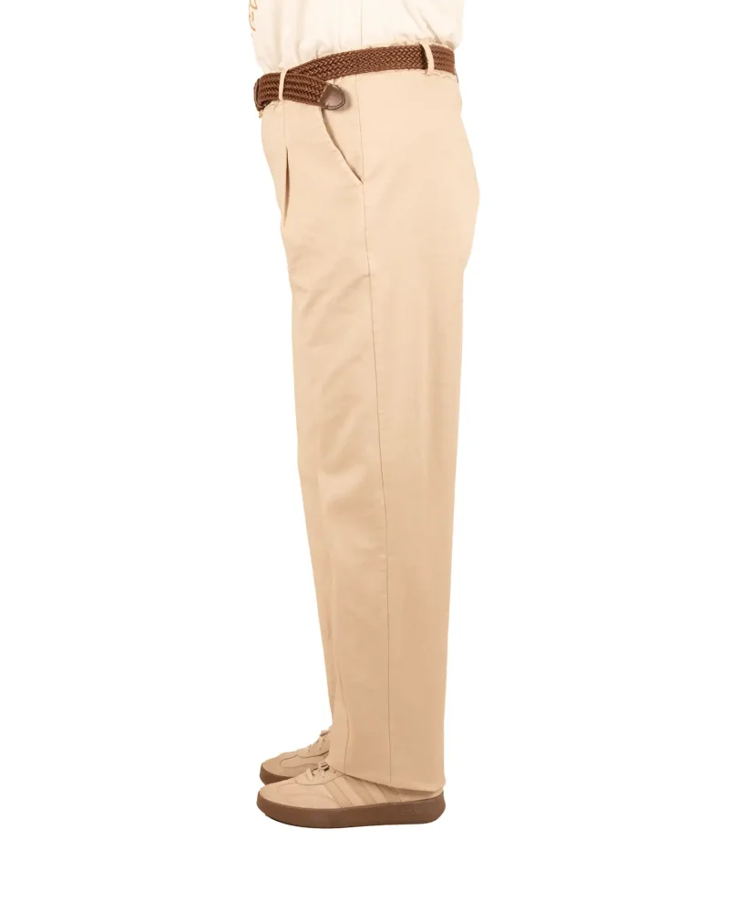 Beige jeans stretch broek met riem van Chastar - Afbeelding 3