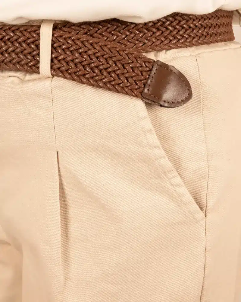 Beige jeans stretch broek met riem van Chastar - Afbeelding 5