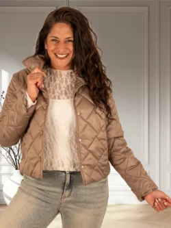 Bruin doorgestikt jasje van El-Vita