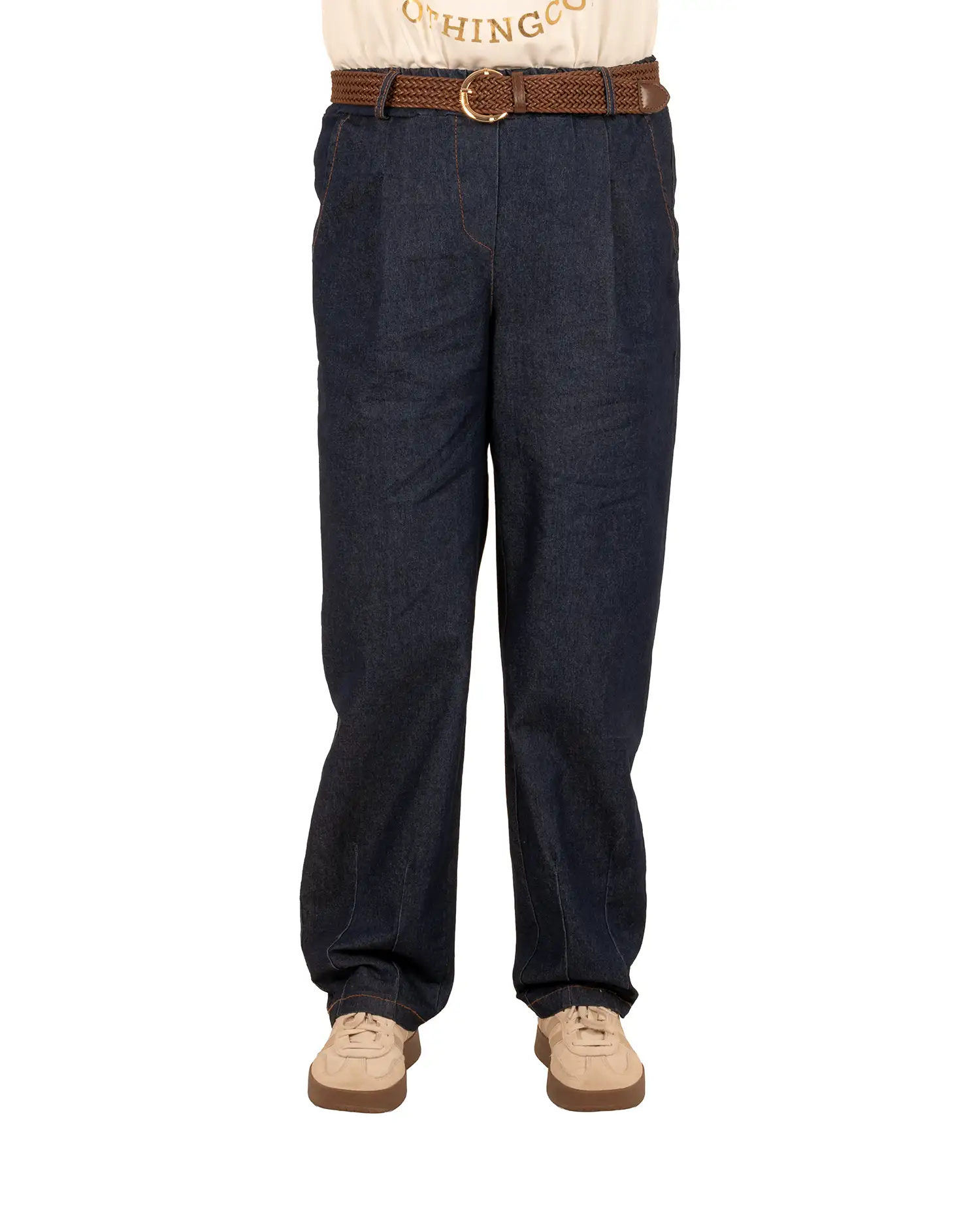 Jeans stretch broek met riem van Chastar - Afbeelding 4