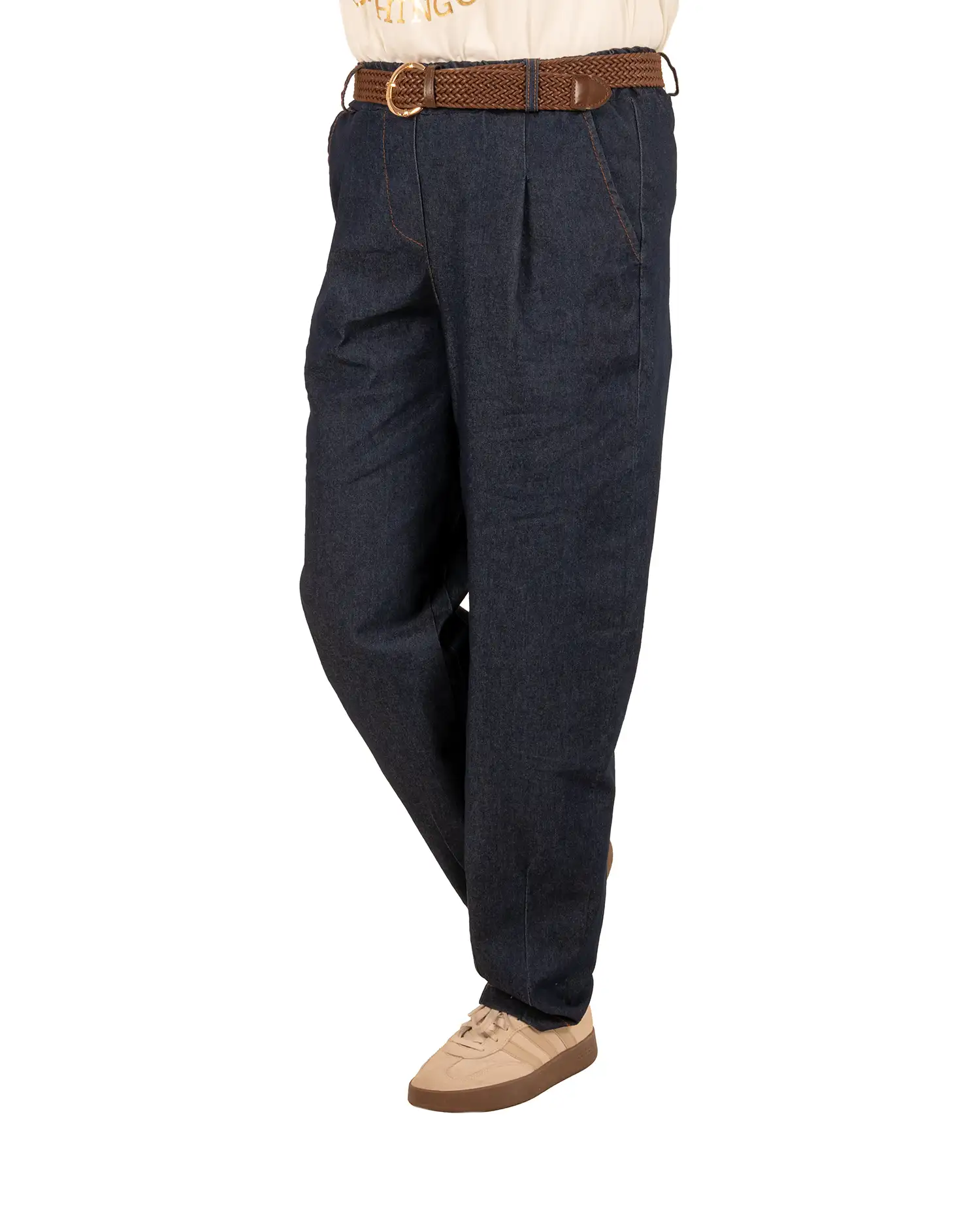 Jeans stretch broek met riem van Chastar - Afbeelding 2