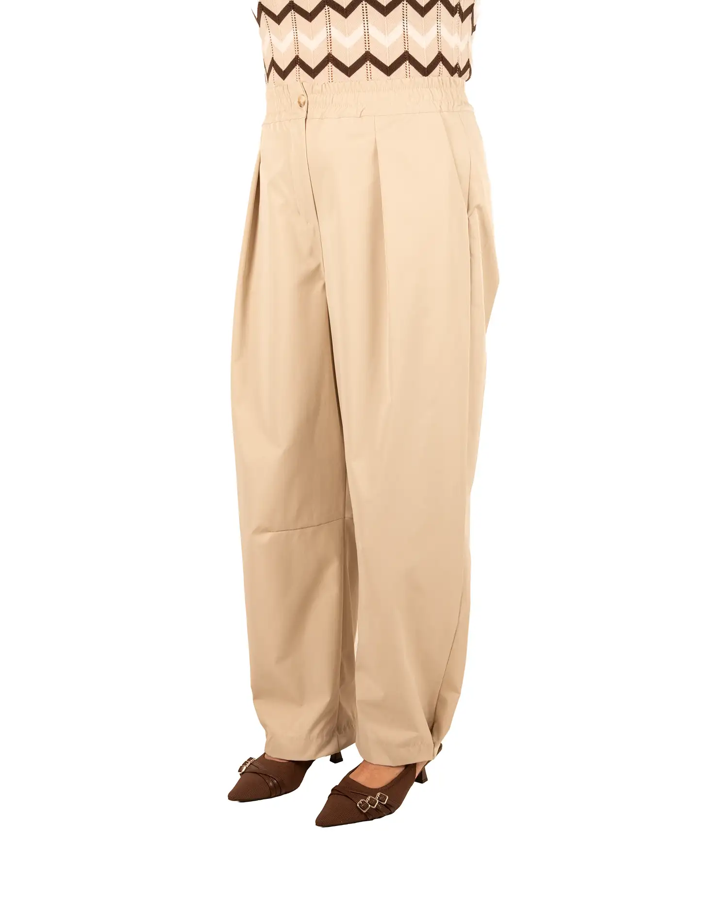 Lichtbeige broek van Chastar - Afbeelding 3