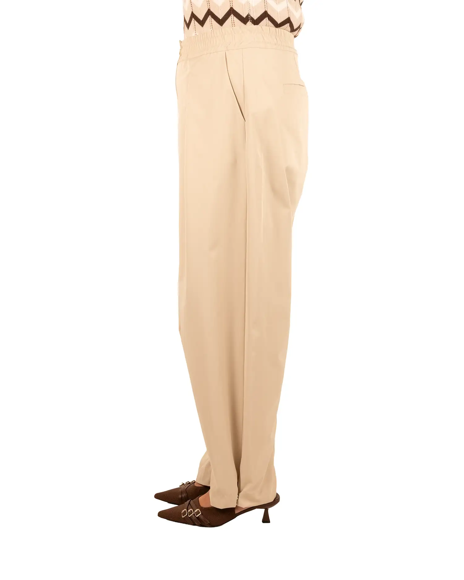 Lichtbeige broek van Chastar - Afbeelding 5