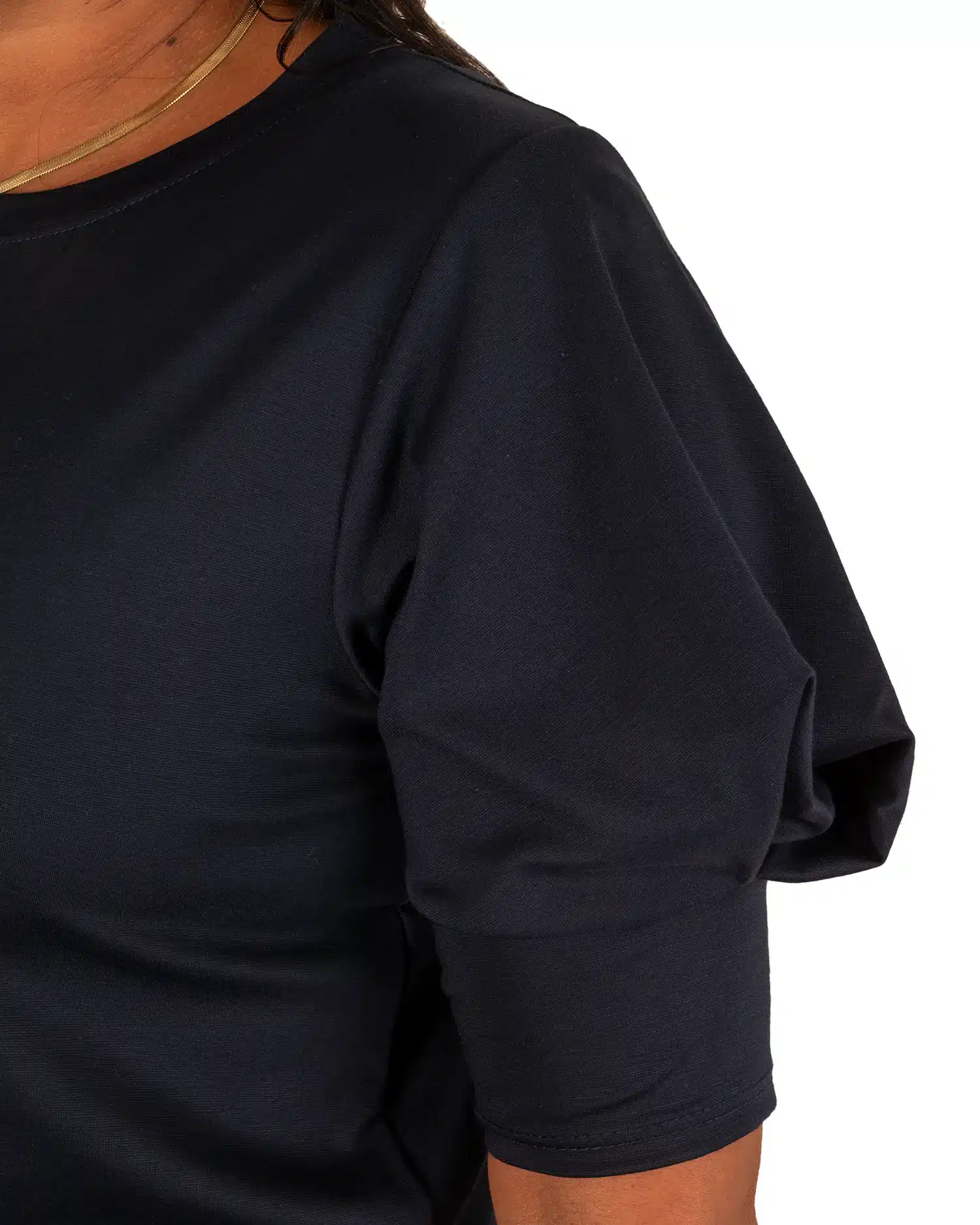 Donkerblauw shirt met gepofte mouw van El-Vita - Afbeelding 4