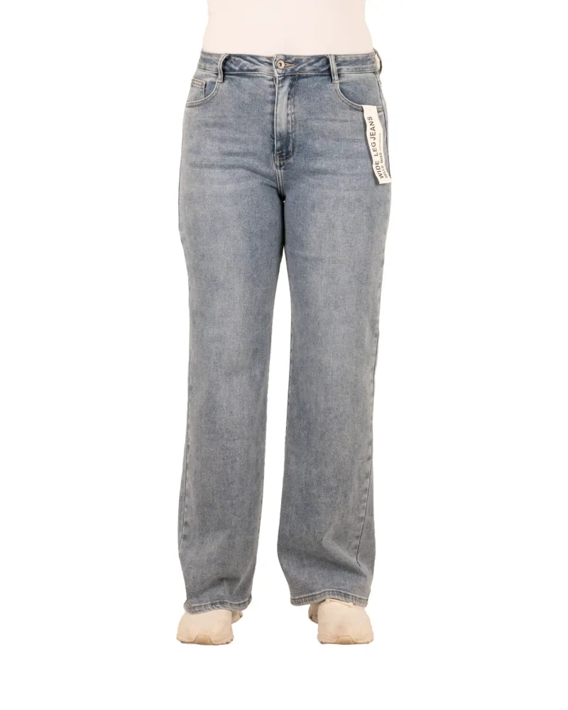 Mid blue wide leg  jeans van Hello Miss - Afbeelding 4