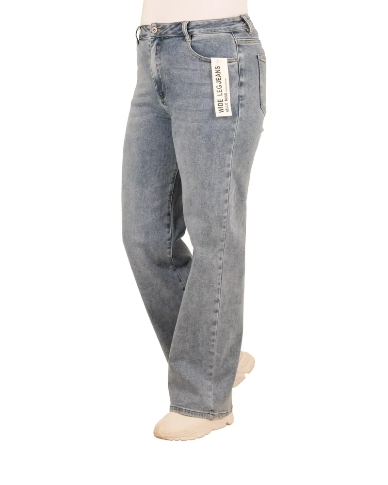 Mid blue wide leg  jeans van Hello Miss - Afbeelding 2