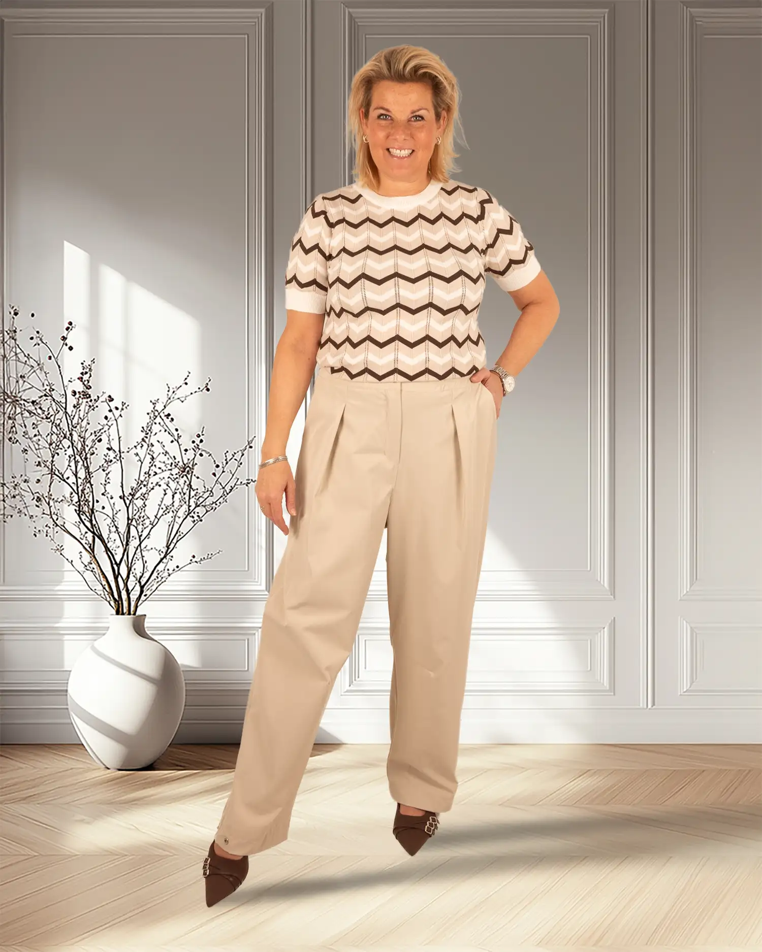 Lichtbeige broek van Chastar