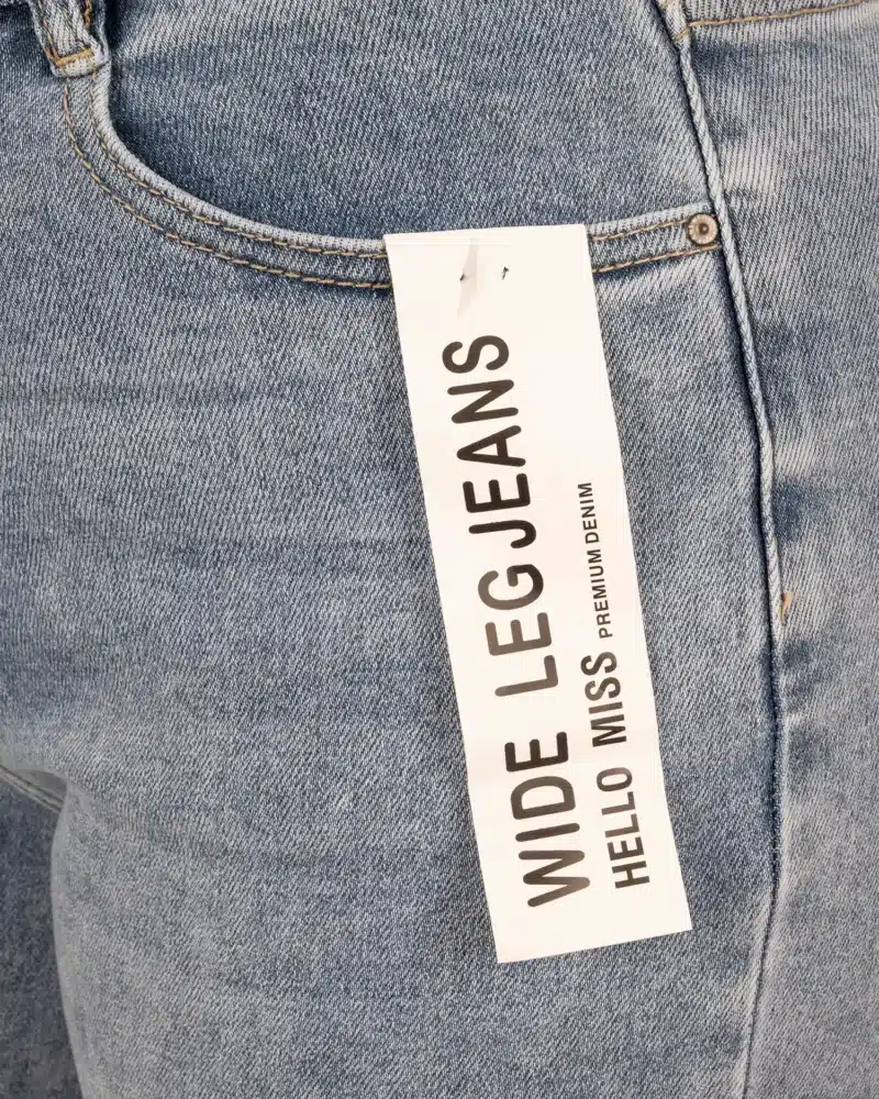 Mid blue wide leg  jeans van Hello Miss - Afbeelding 5