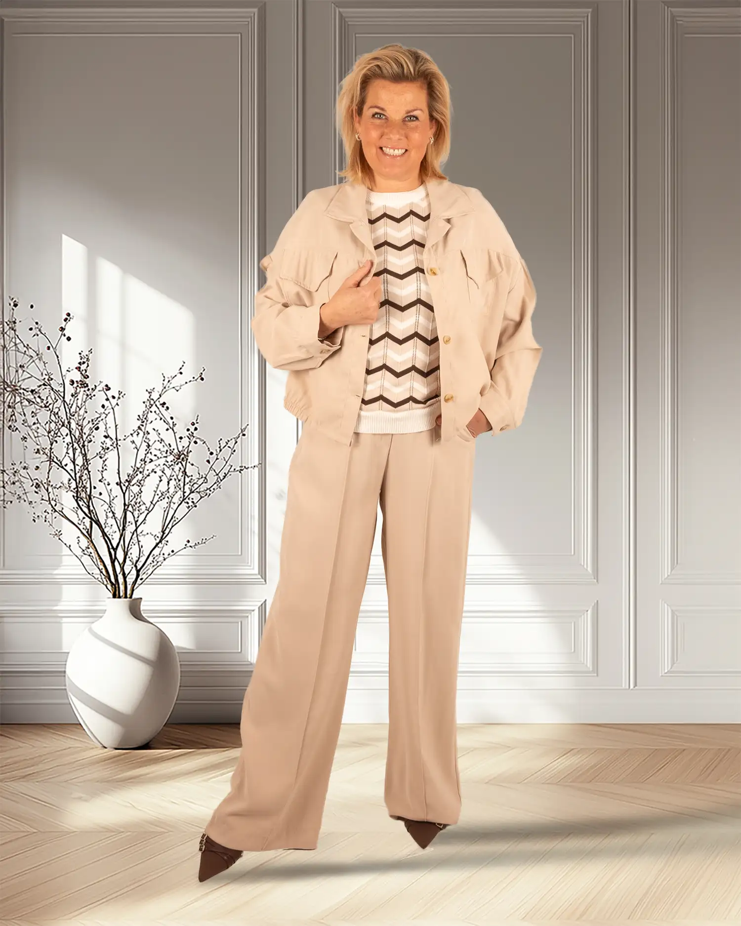 Beige jasje van Barcode - Afbeelding 2