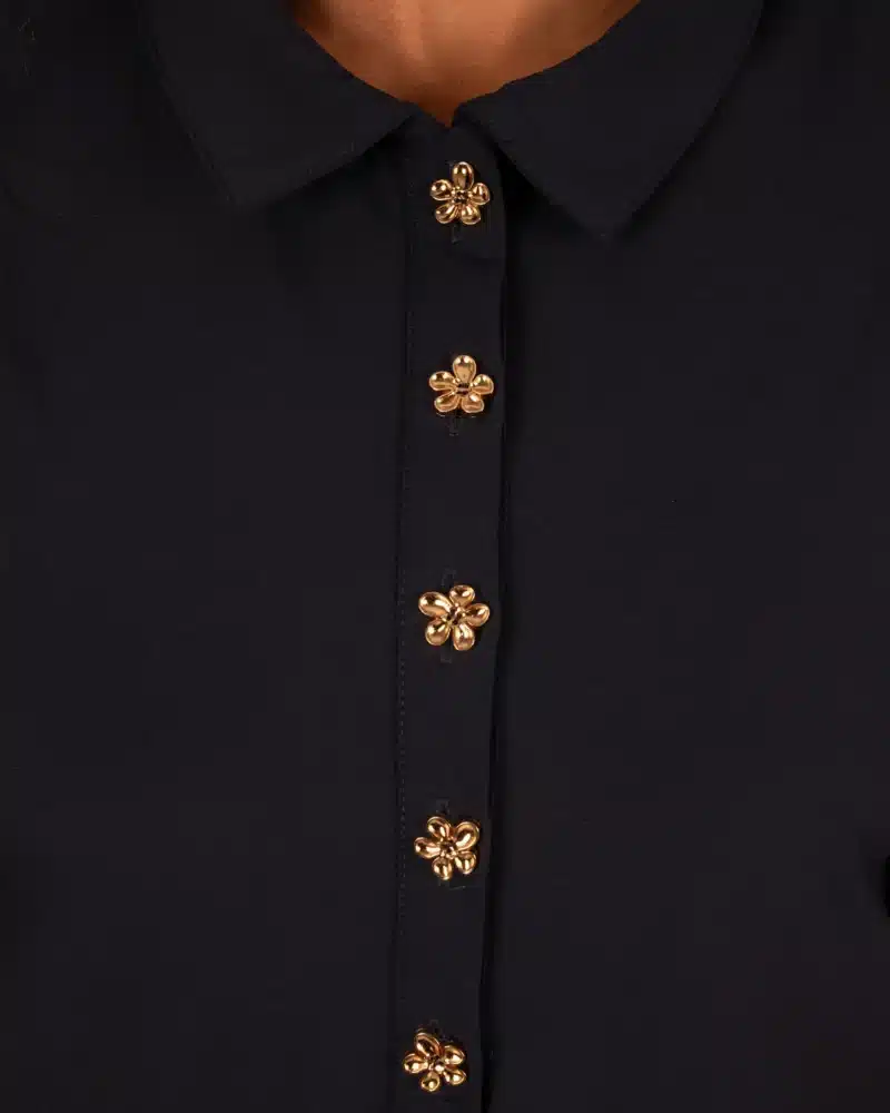 Donkerblauwe travelstof poloblouse van Triple Nine - Afbeelding 5