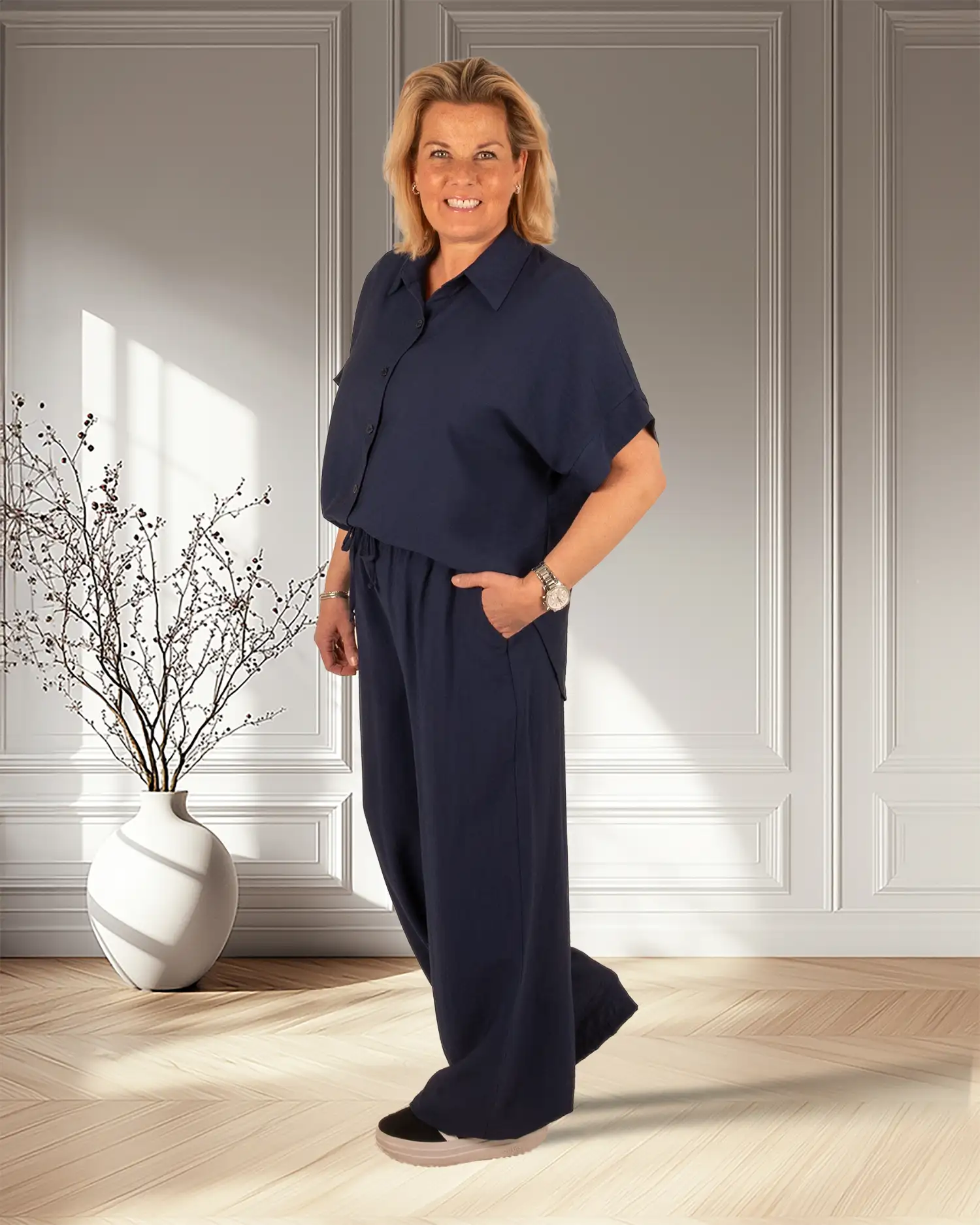 Donkerblauwe broek van Perla Nera - Afbeelding 2