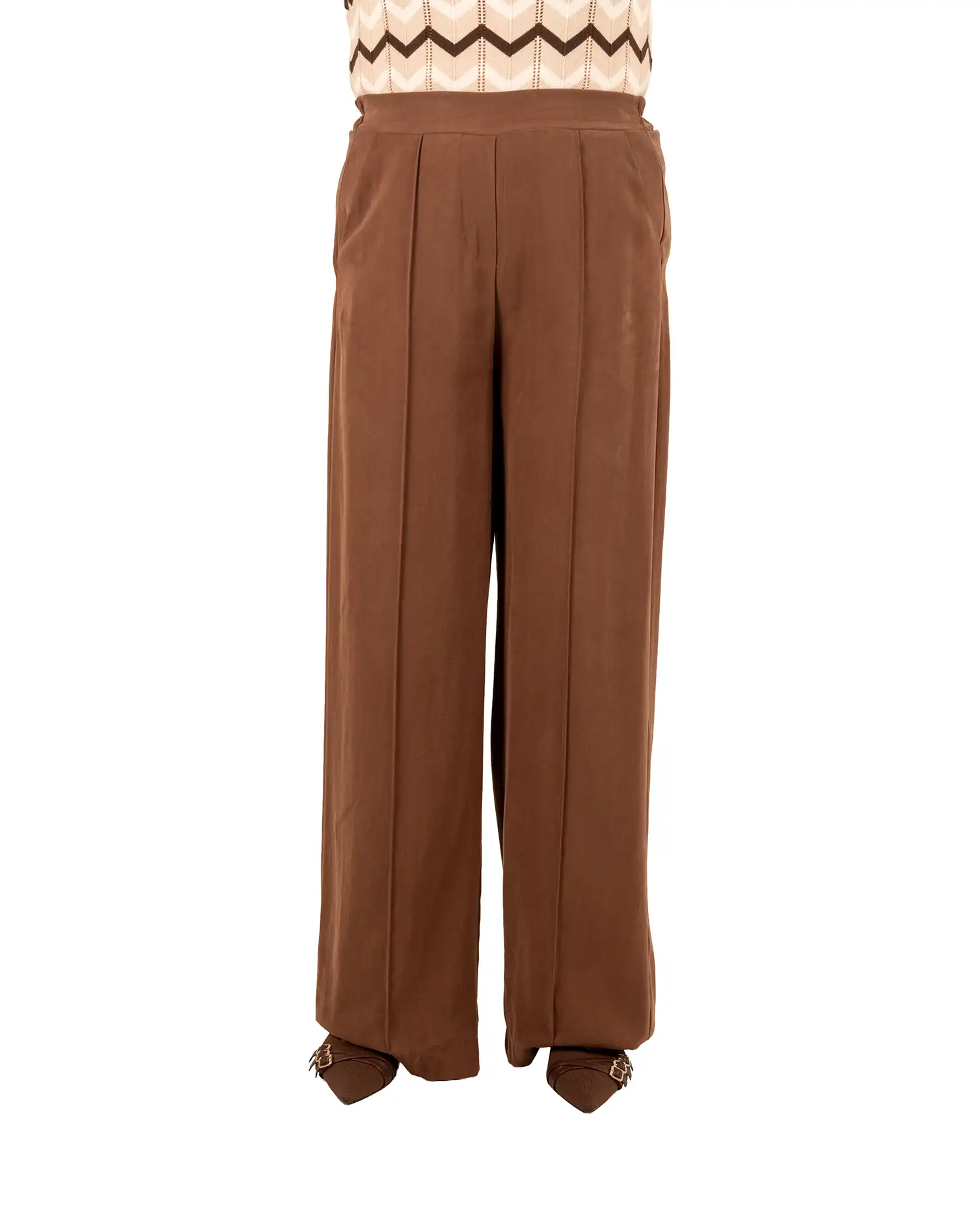 Donkerbruine pantalon van Barcode - Afbeelding 4