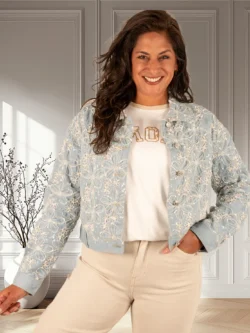 Jeans bomberjack flowers van Goodies