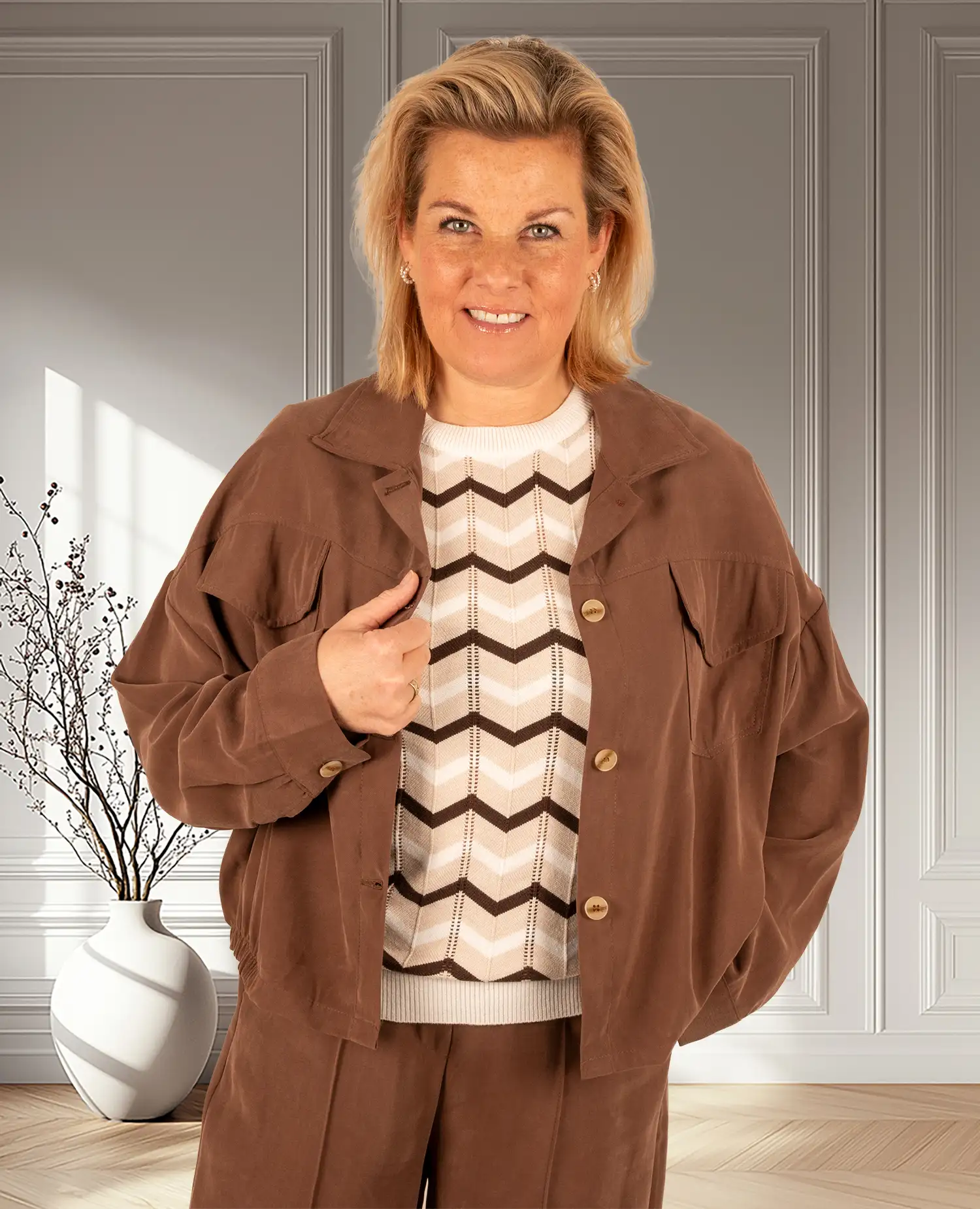 Donkerbruin jasje van Barcode - Afbeelding 3