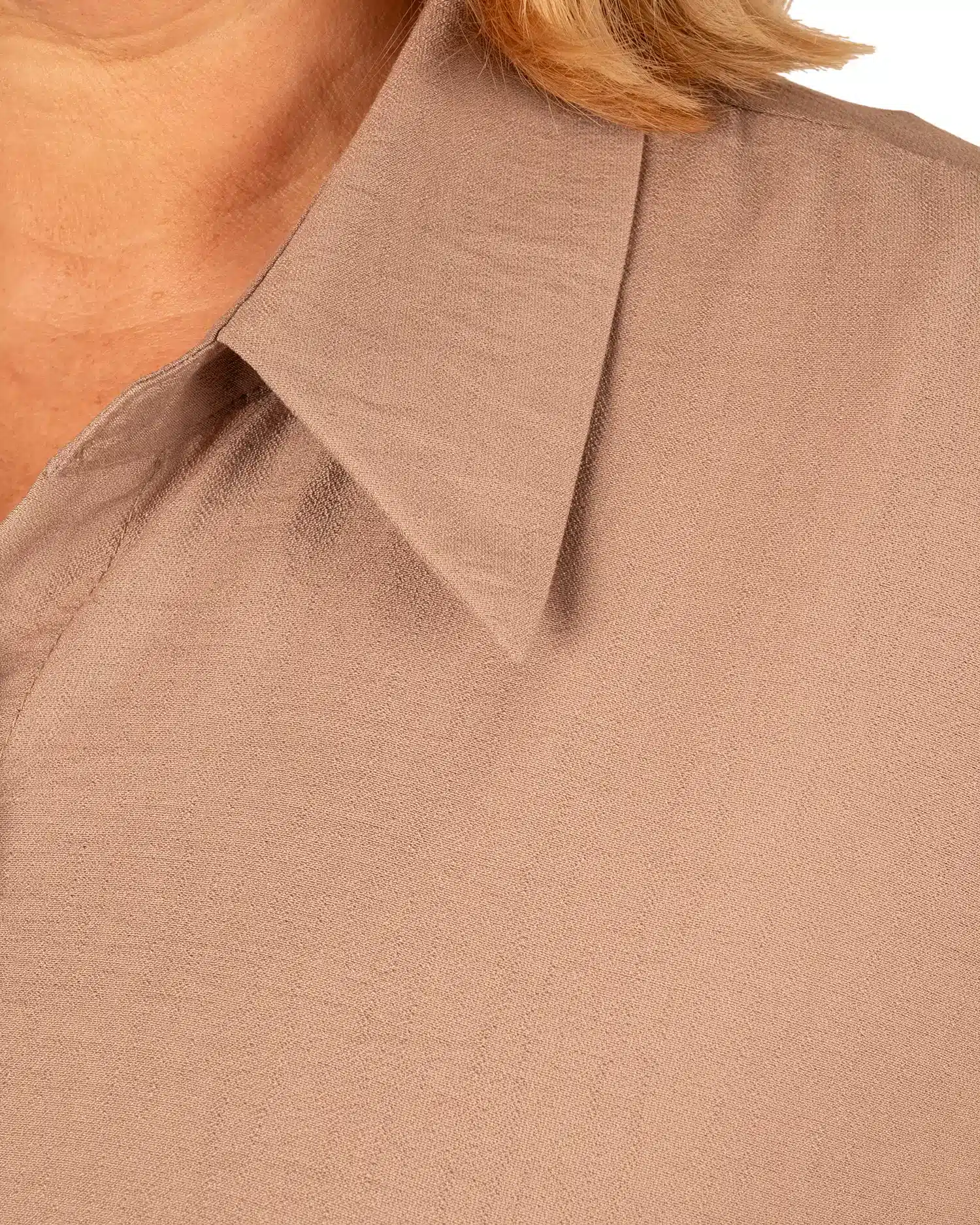 Taupe blouse korte mouw van Perla Nera - Afbeelding 3